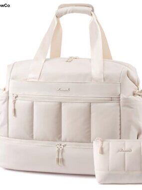 38L Travel Duffel Bag Weekender Overnight Gym Carry On with Shoe Compartment